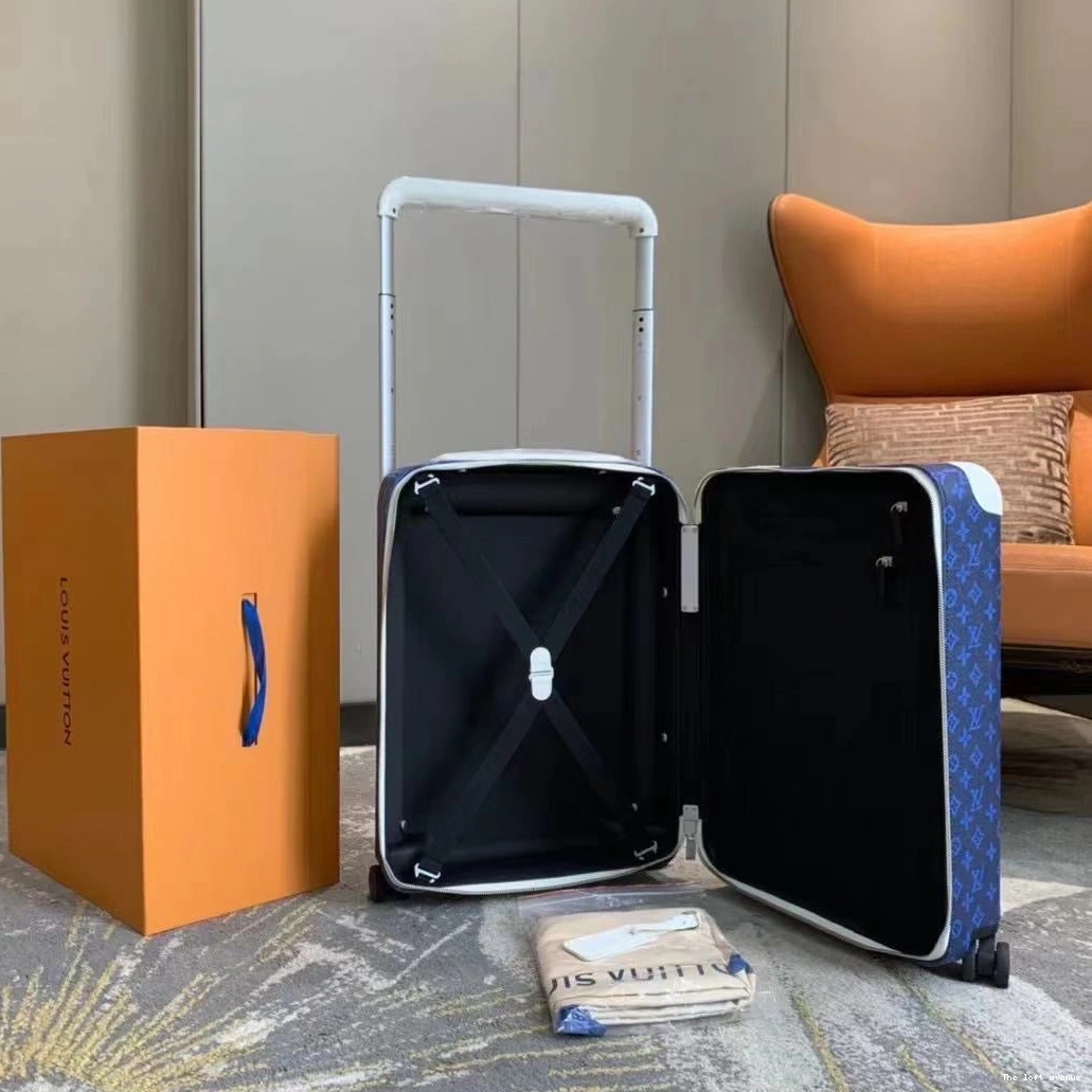 CUSTOM 37L 55 MONOGRAM HORIZON SUITCASE BLUE 0816